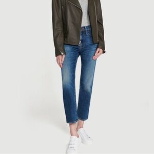 FRAME Women’s Le Sylvie Slender Straight Jeans 27 Dark Wash Organic Cotton